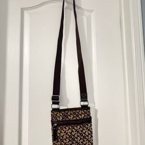 Tommy Hilfiger Brown and Tan Crossbody Bag